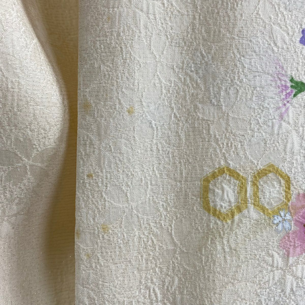 振袖禮服 身長168cm 袖長68.5cm L 雙層 鼓 櫻花 金銀彩 刺繡 奶油色 純蠶絲 逸品級