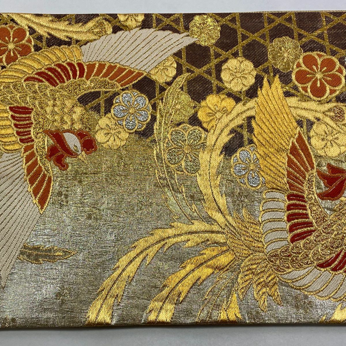 袋帶 秀品級 鈴乃屋 鳳凰 梅花 金絲 金金箔 金色 全通 純蠶絲