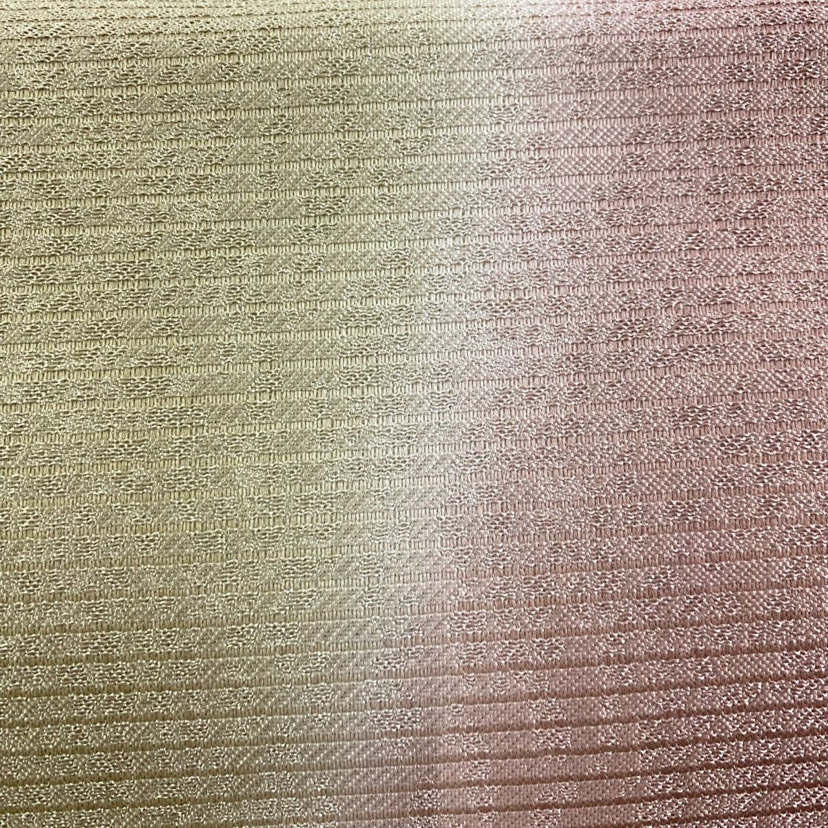 【美品】 袋帶 名品級 條紋 漸層 粉米色 全通 純蠶絲