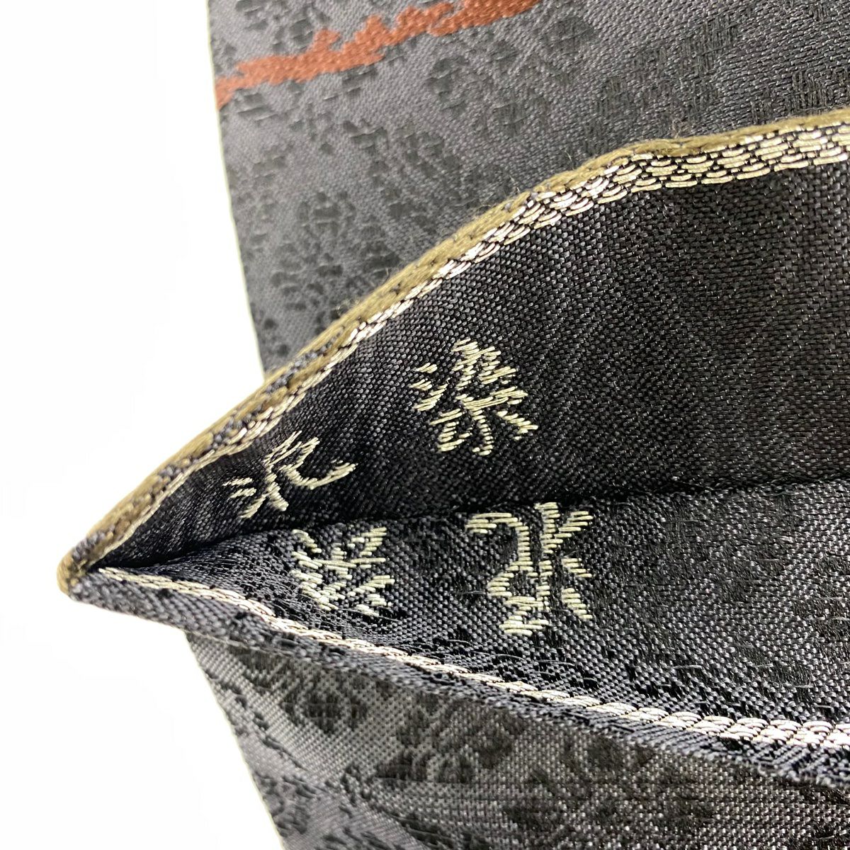 袋帶 名品級 縞 八つ藤丸紋 深紫 全通 純蠶絲