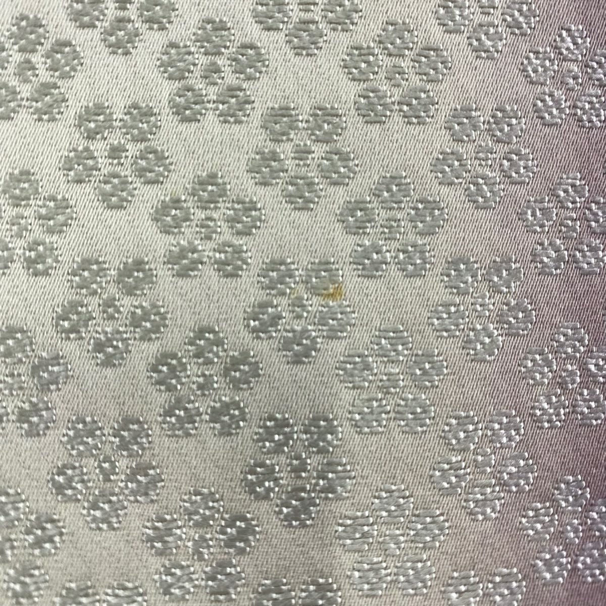 袋帶 名品級 梅花鉢 灰紫 六通 純蠶絲