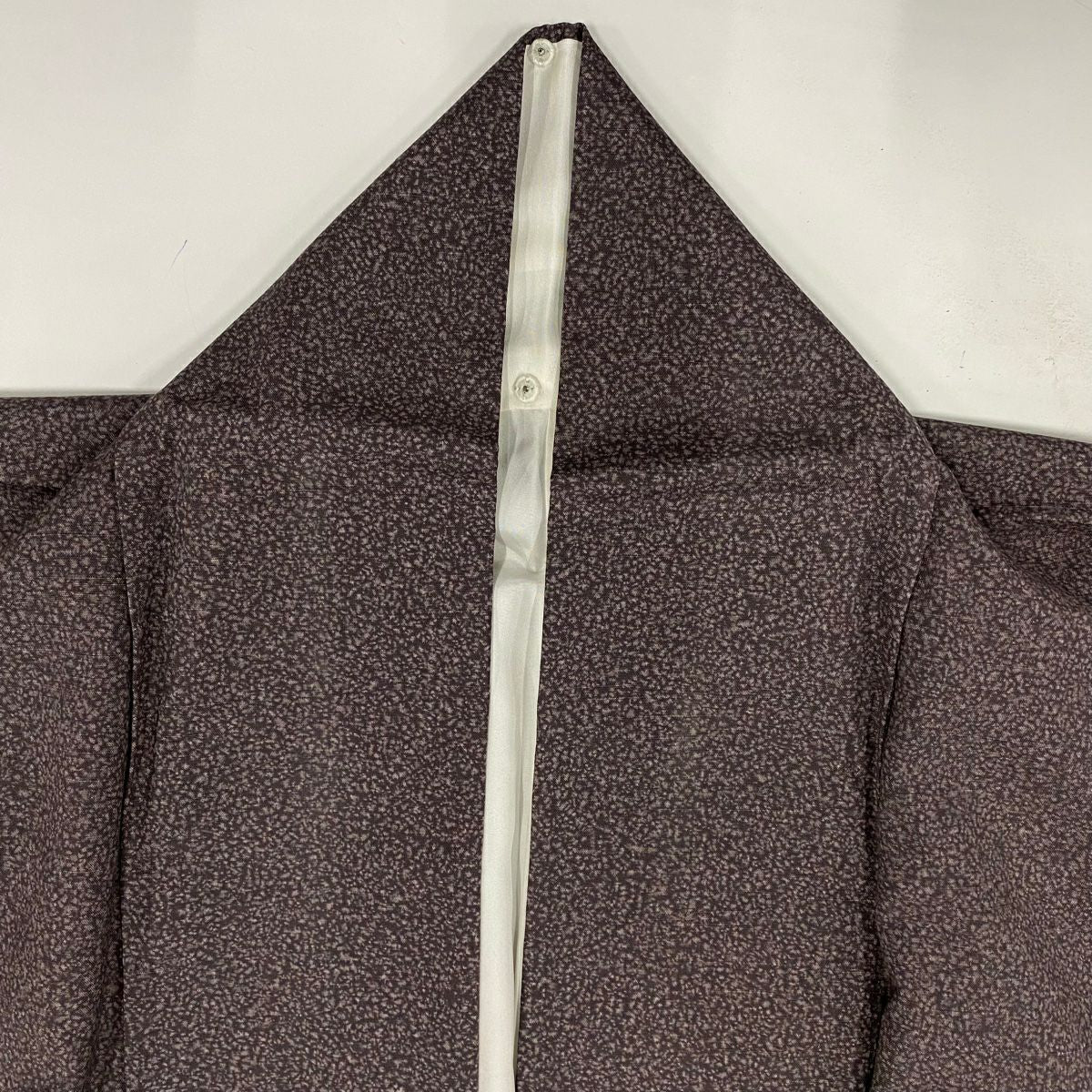 【美品】 小紋 身長162.5cm 袖長62.5cm S 雙層 紬織織 幾何學 灰紫 純蠶絲 秀品級