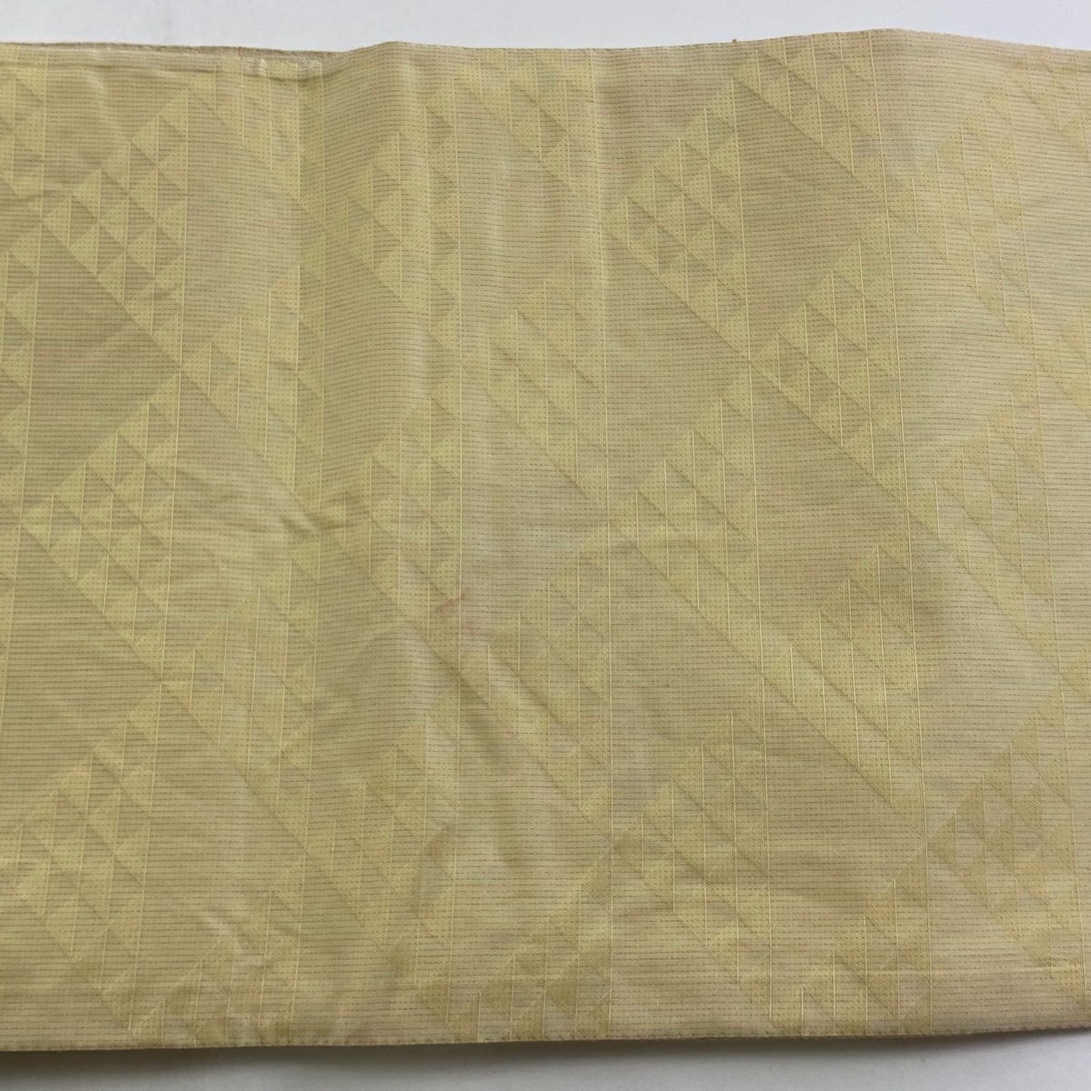 【美品】 袋帶 逸品級 兔子 花瓣 金金箔 金絲 米色 六通 純蠶絲