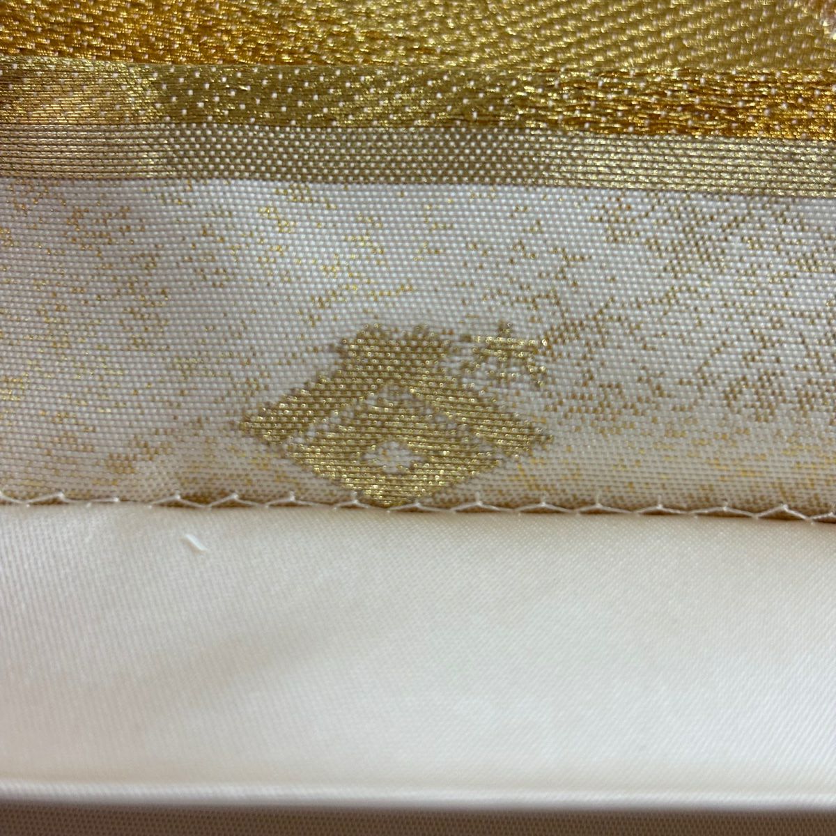 【美品】 袋帶 名品級 落款あり 本家加納 笠松樹 道長取 金絲 金金箔 金色 六通 純蠶絲