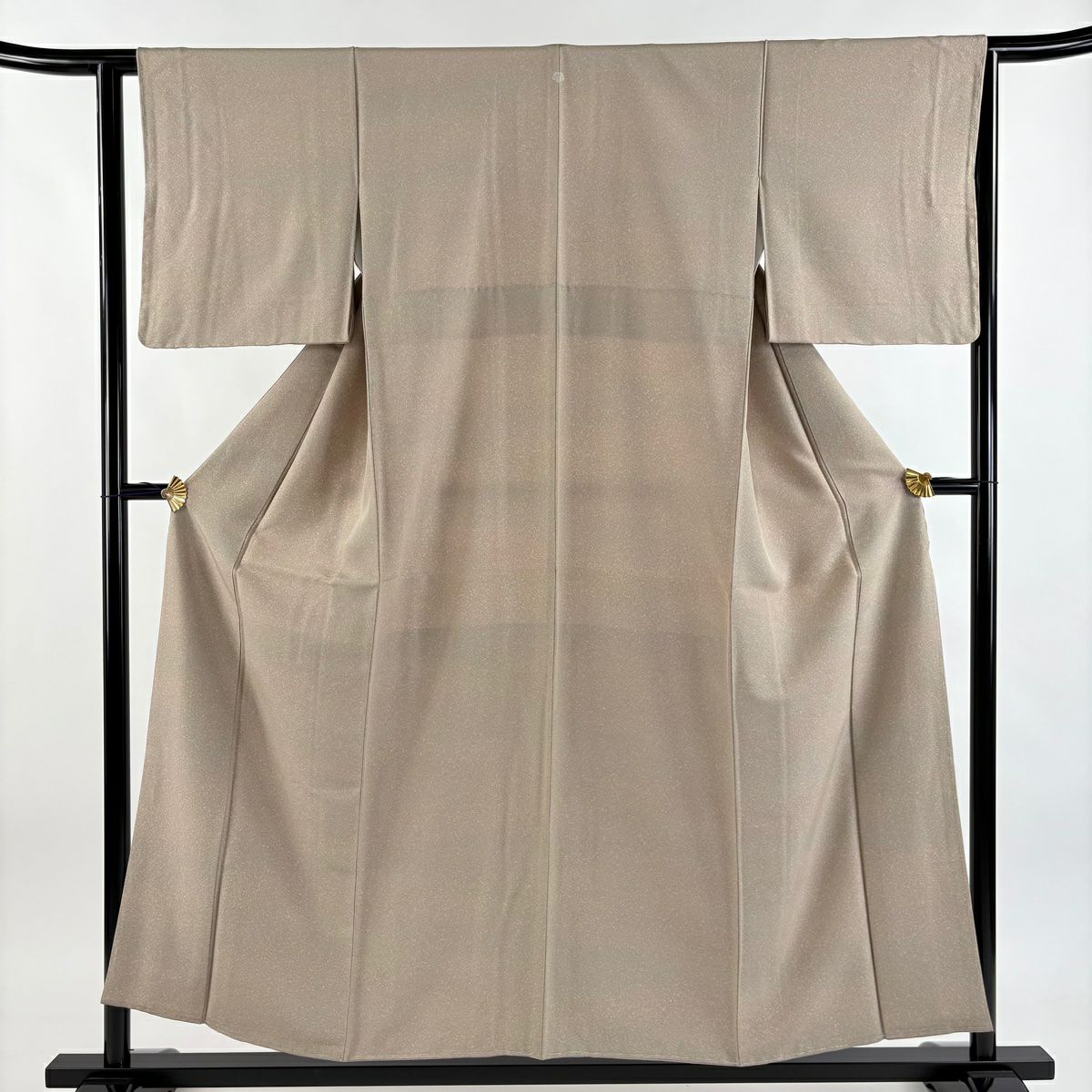 【美品】 小紋 身長155cm 袖長62.5cm S 雙層 幾何學圖案 漸層 灰茶 純蠶絲 秀品級 一個紋