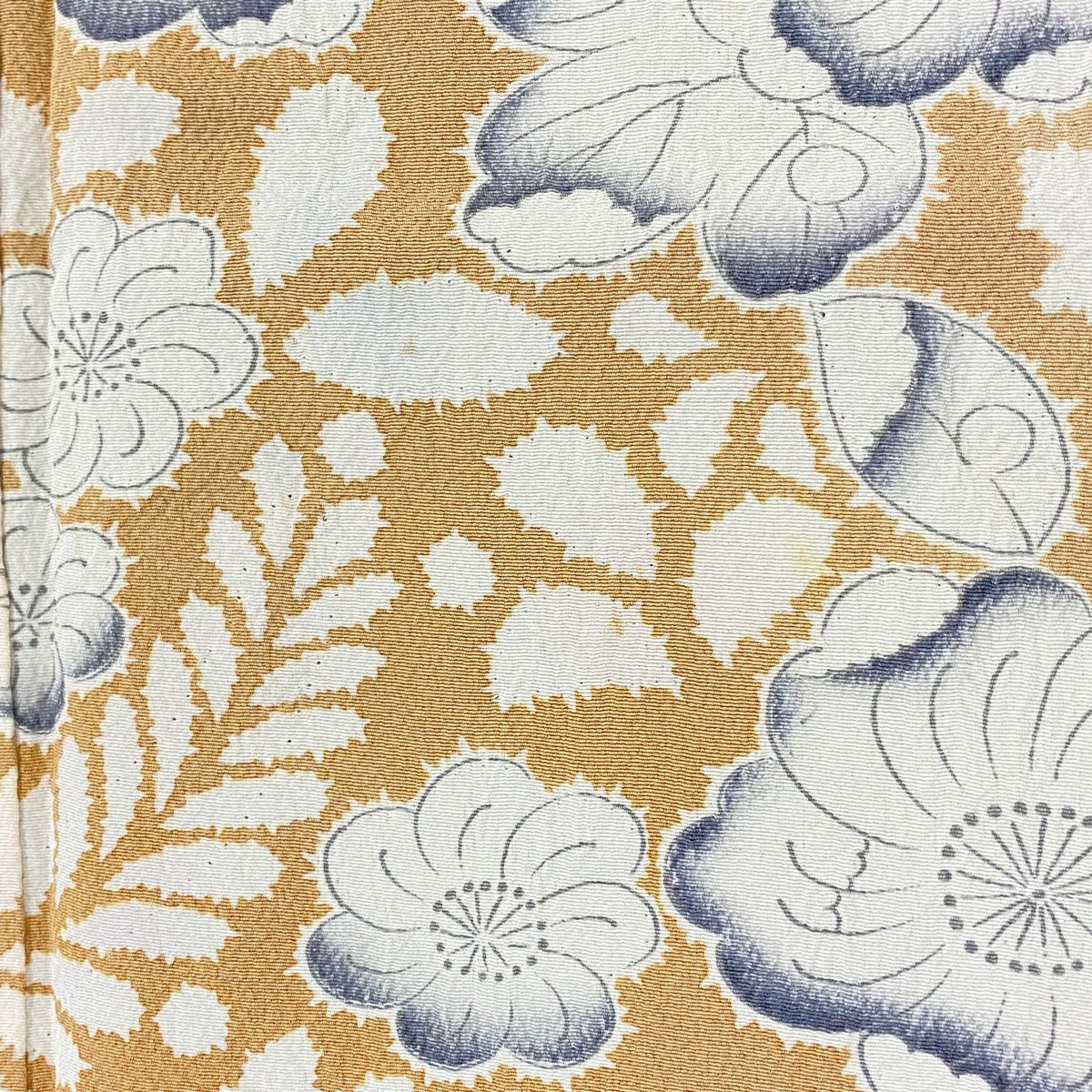 訪問服 身長158.5cm 袖長66cm M 雙層 辻花染圖案 染分 漸層 淺茶 純蠶絲 優品級