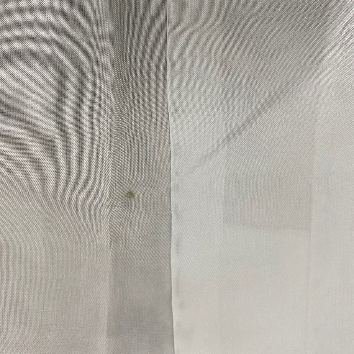 【美品】 付下 身長157.5cm 袖長64cm M 雙層 紬織織 草花紋紋 幾何學 灰 純蠶絲 秀品級