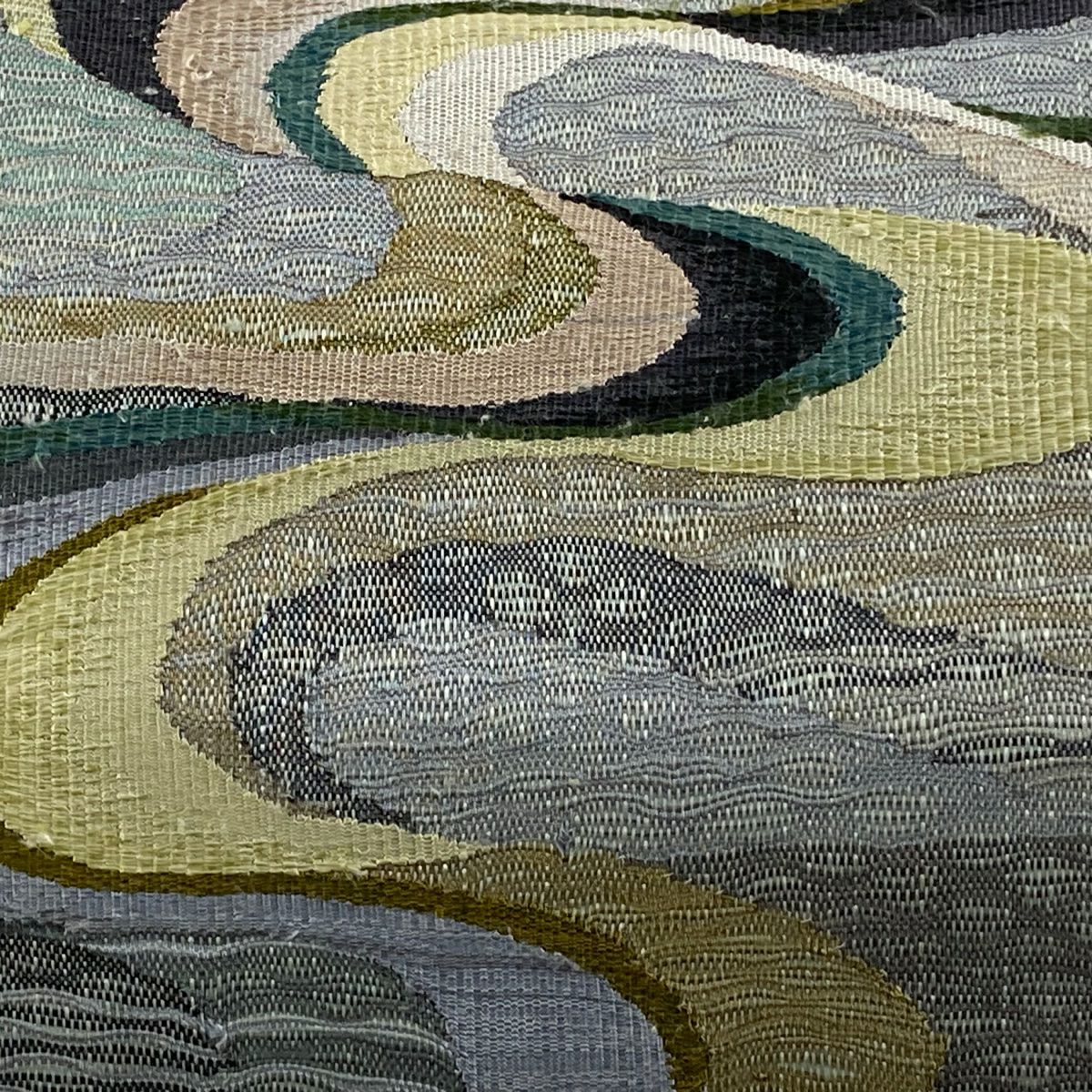 【美品】 袋帶 秀品級 流水 銀線 淺綠 お太鼓圖案 純蠶絲