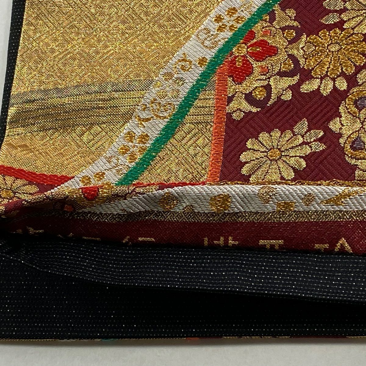 袋帶 秀品級 華紋 蔓帶 金絲 金金箔 金 六通 純蠶絲