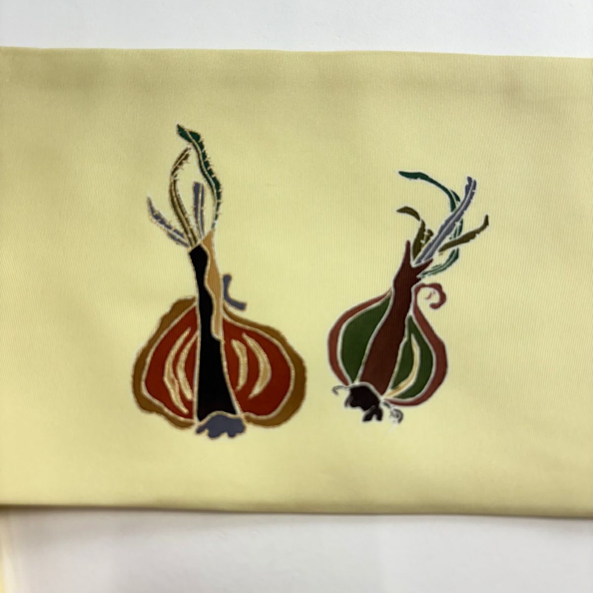 【美品】 名古屋帶 秀品級 洋蔥 金銀彩 淺黃 純蠶絲