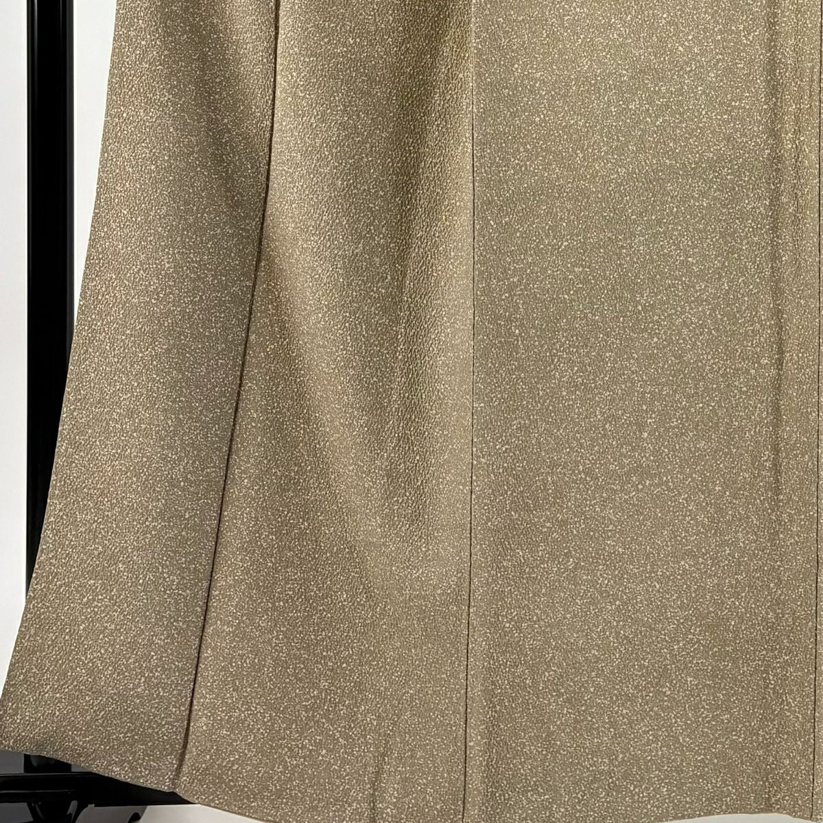 【美品】 小紋 身長160cm 袖長63cm S 雙層 落款あり 幾何學圖案 地紋 淡茶 純蠶絲 秀品級