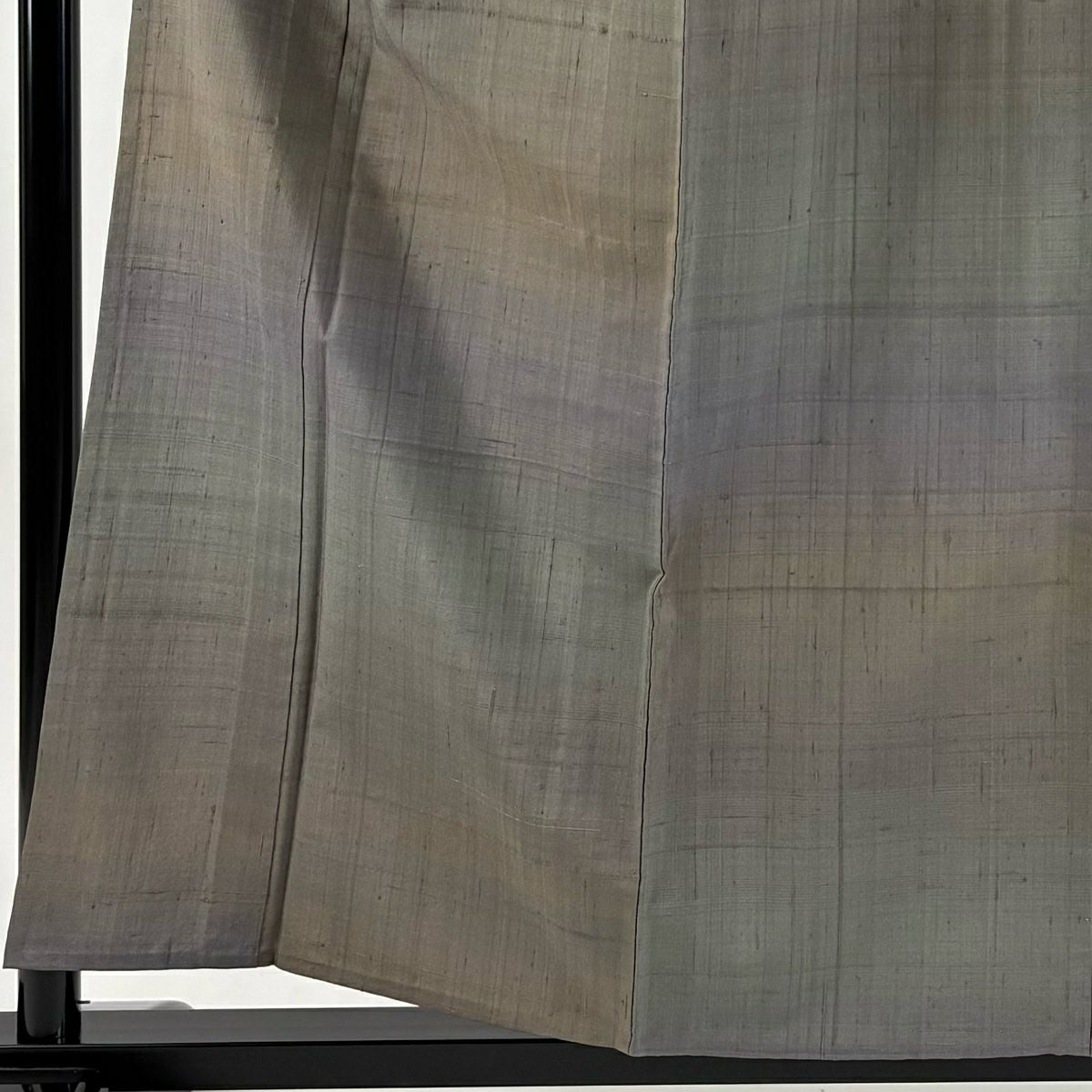 【美品】 小紋 身長158cm 袖長66.5cm M 單層 紬織織 漸層 灰綠 純蠶絲 優品級