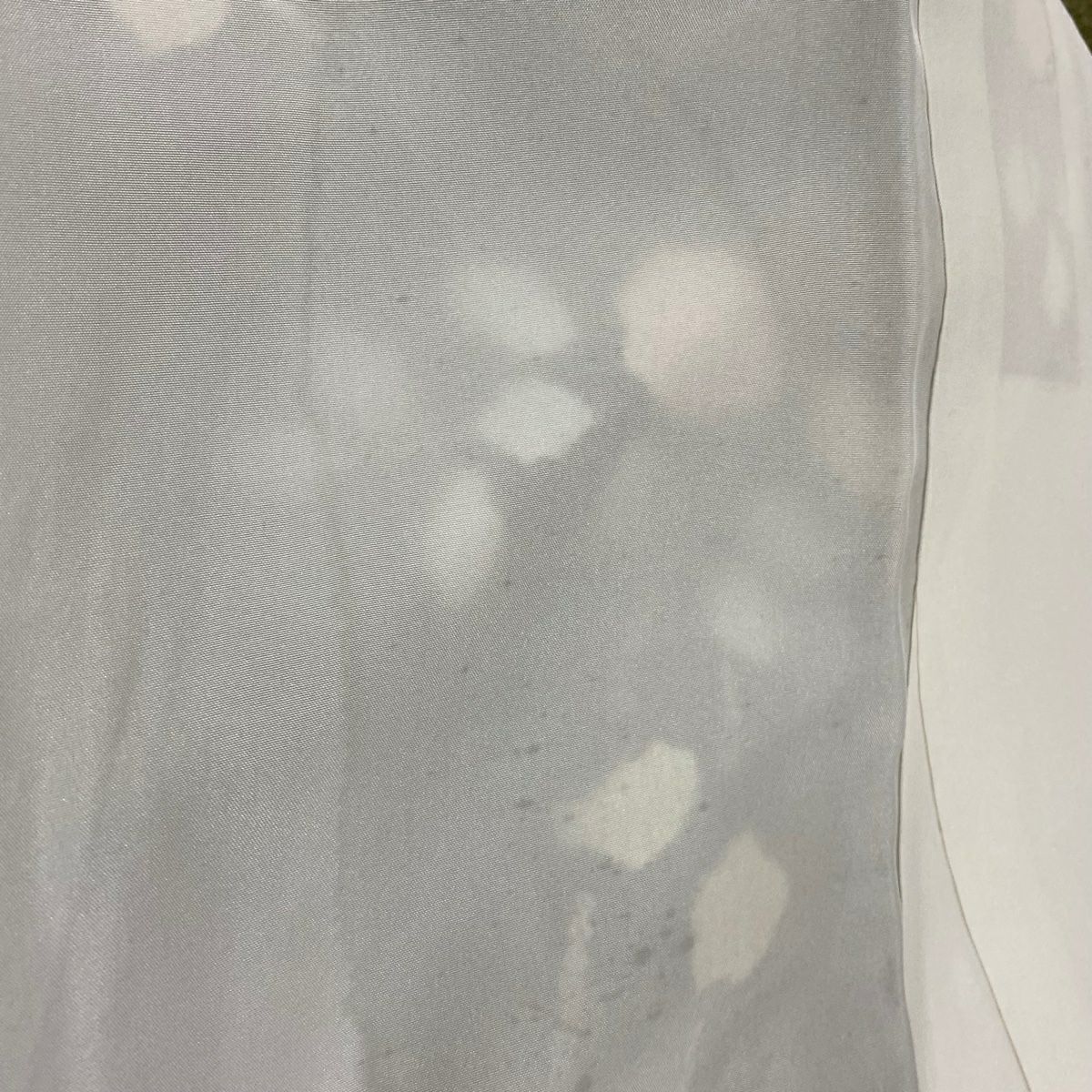 付下 身長157.5cm 袖長63cm S 雙層 雪輪 草花紋 金糸 絞染 茶綠 純蠶絲 秀品級