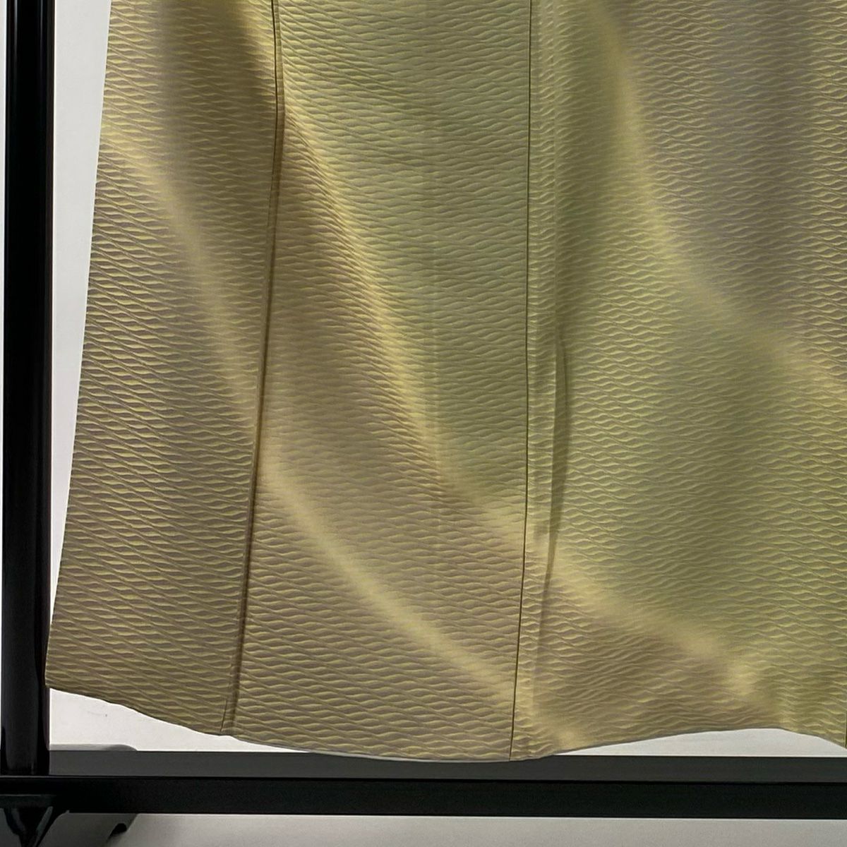 【美品】訪問服 身長153.5cm 袖長61cm S 雙層 幾何學 漸層 淡黃 純蠶絲 逸品級