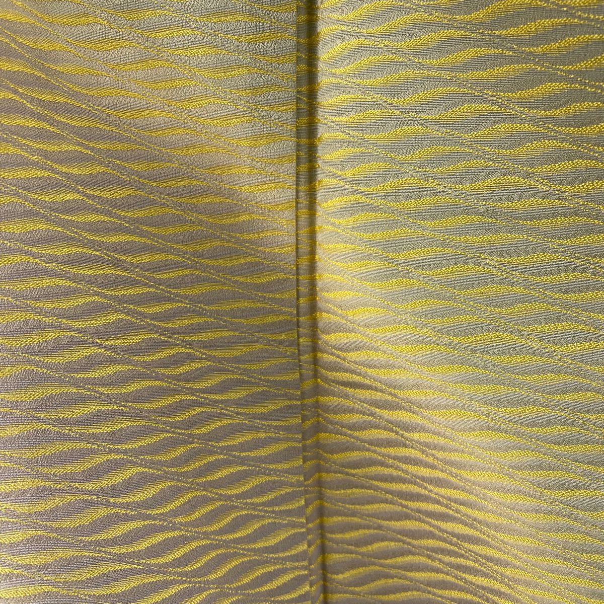 【美品】訪問服 身長153.5cm 袖長61cm S 雙層 幾何學 漸層 淡黃 純蠶絲 逸品級