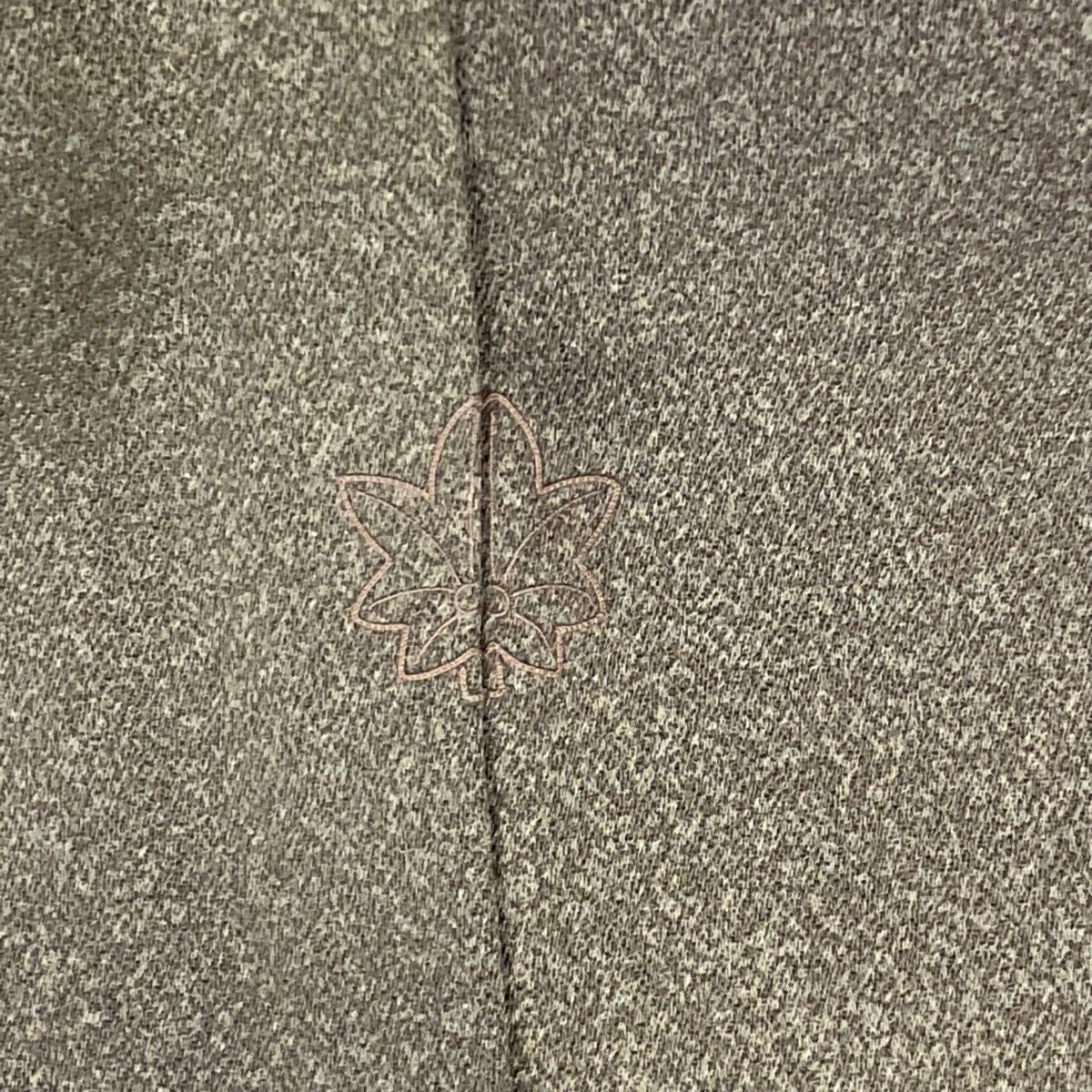 付下 身長158.5cm 袖長65cm M 雙層 椿霞刺繡 金線 灰茶 純蠶絲 秀品級 一個紋