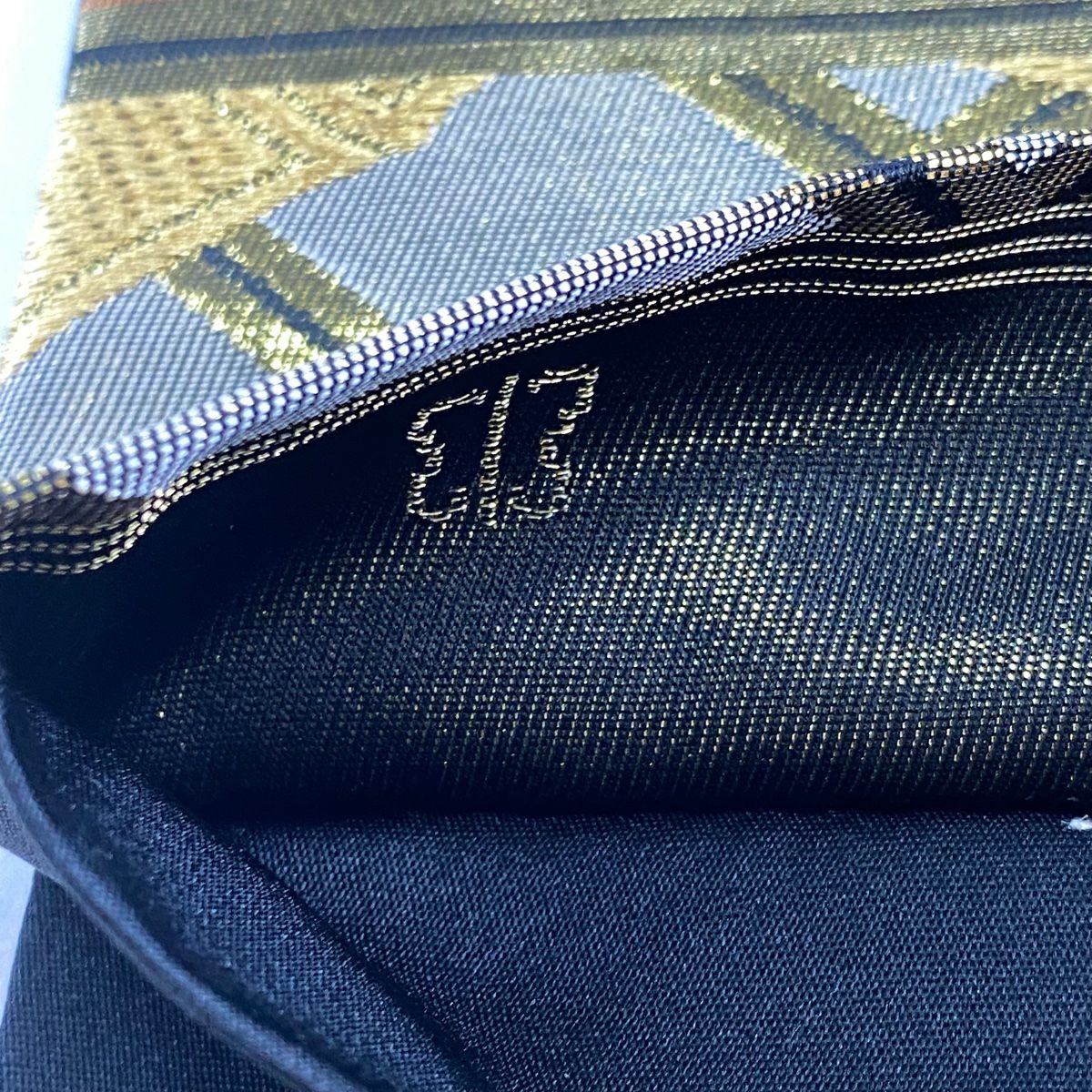 【美品】 袋帶 名品級 川島織物 落款あり 竹子 籠目 金糸 金金箔 茶 六通 純蠶絲