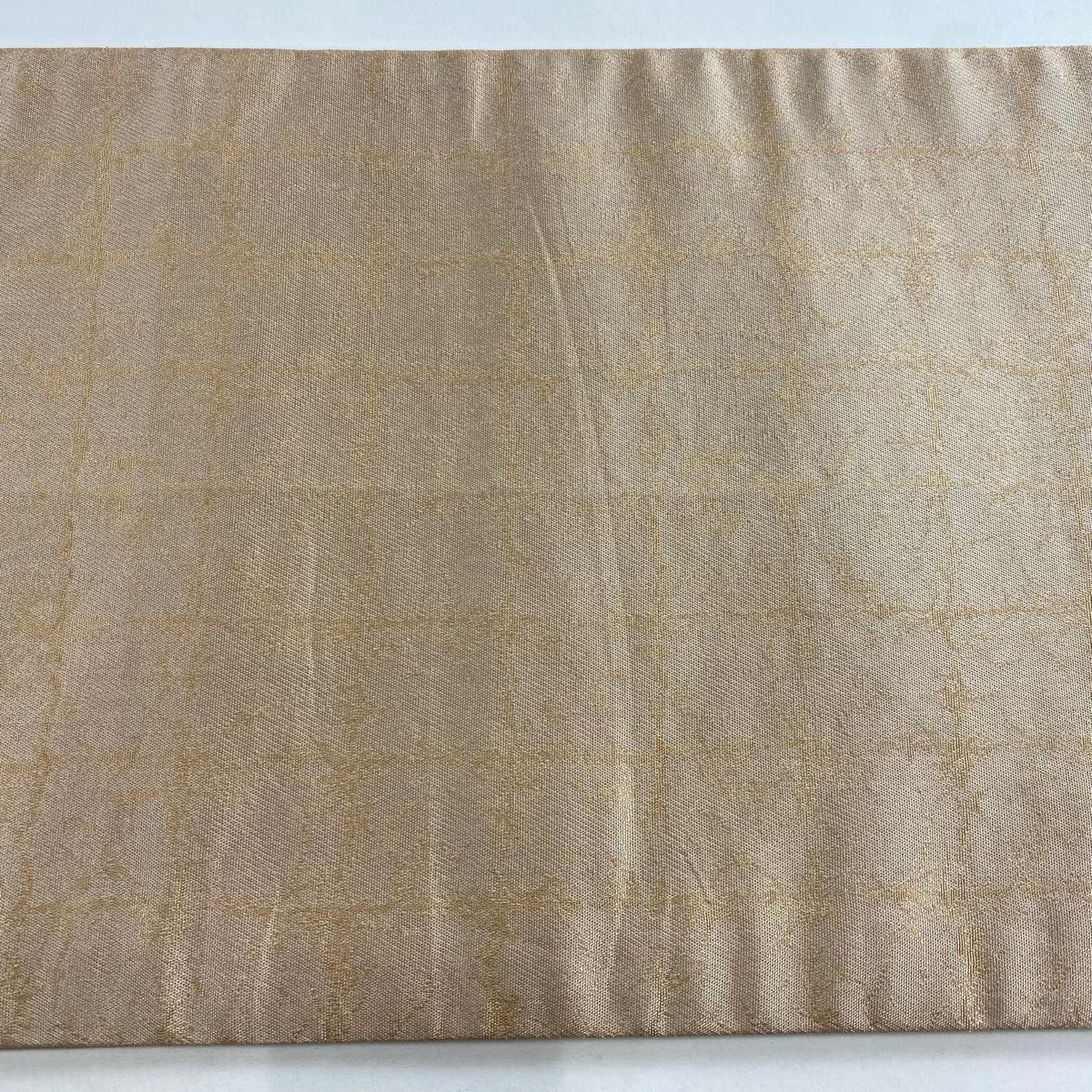 【美品】 袋帶 名品級 辻花染 銀線 金金箔 粉米色 大鼓圖案 純蠶絲