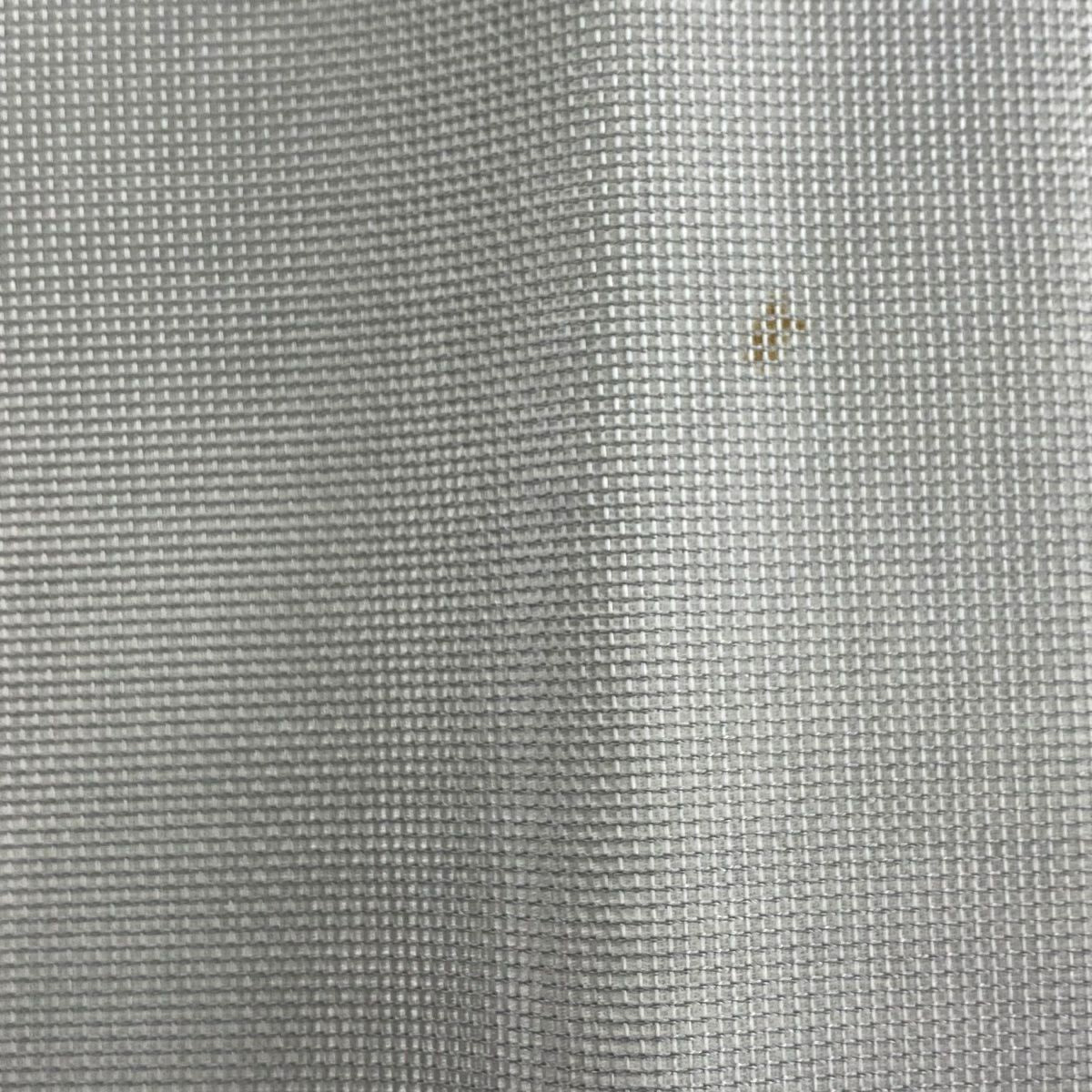 【美品】 袋帶 秀品級 夏帶 よろけ縞 金銀糸 金金箔 銀色 大鼓圖案 純蠶絲
