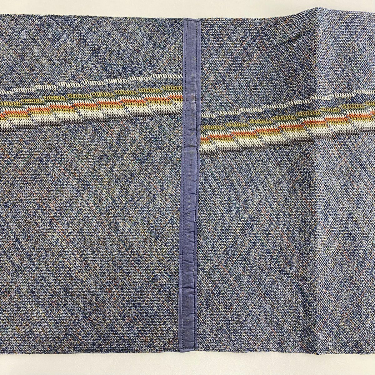 【美品】名古屋帶 優品級 八寸名古屋帶 隧道仕立 經典條紋 金絲 藍紫 純蠶絲