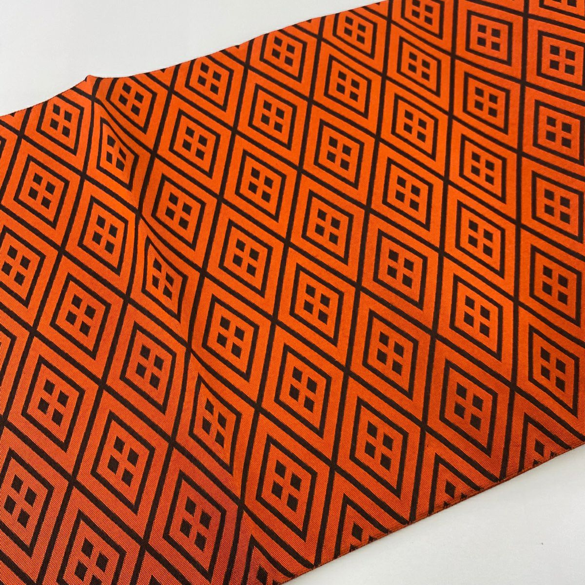 【美品】 袋帶 秀品級 證書齊全 菱形 朱紅色 全通 純蠶絲