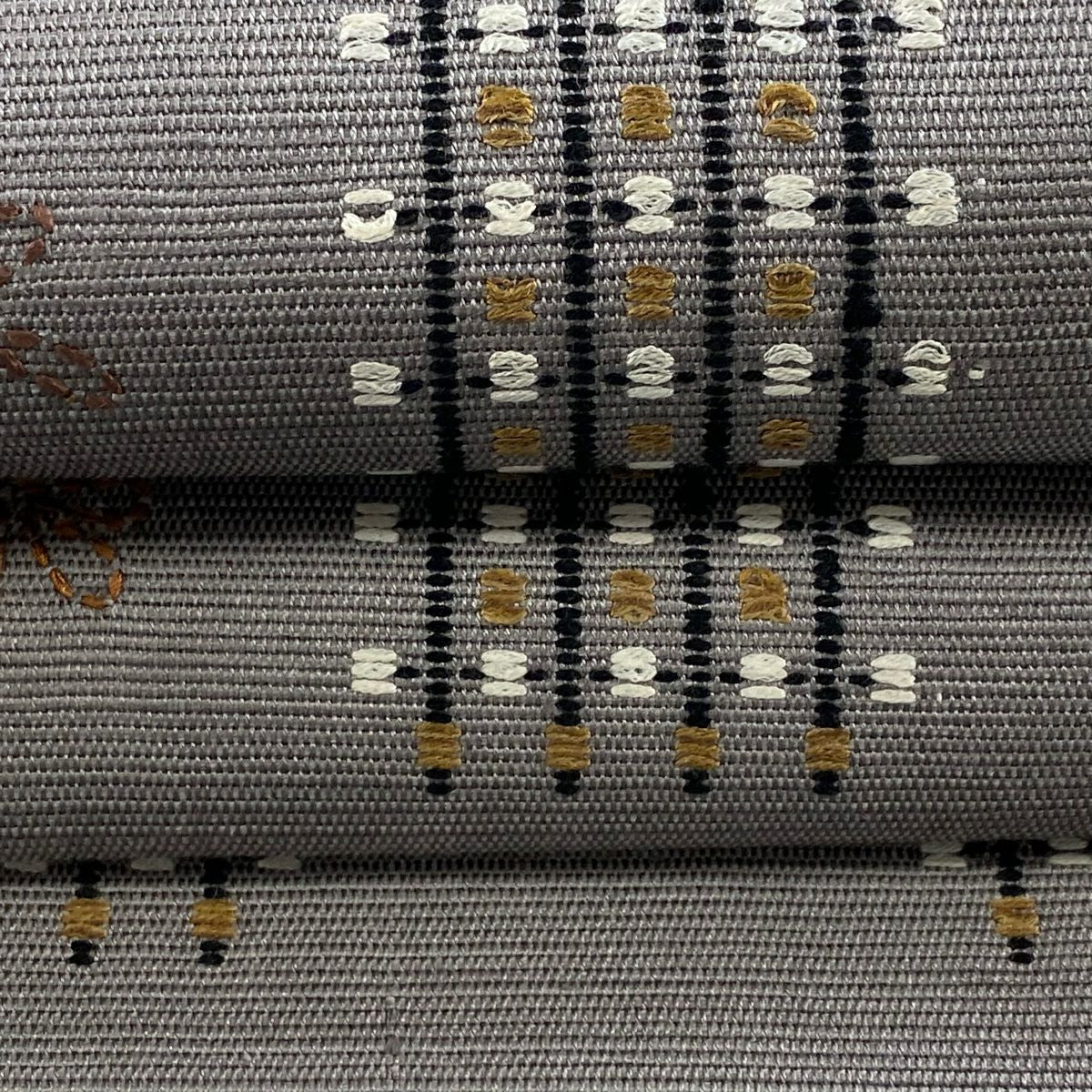 袋帶 秀品級 花紋 幾何圖案 刺繡 灰 深藍 六通 純蠶絲