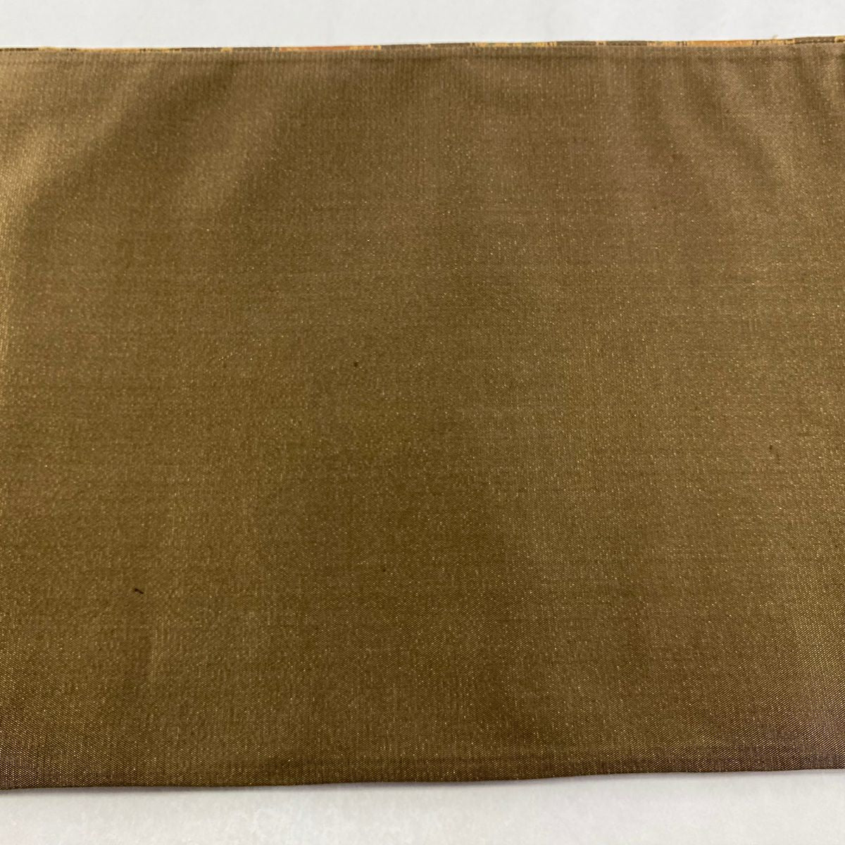 【美品】 袋帶 秀品級 段紋 花唐草紋 金絲 茶 全通 純蠶絲
