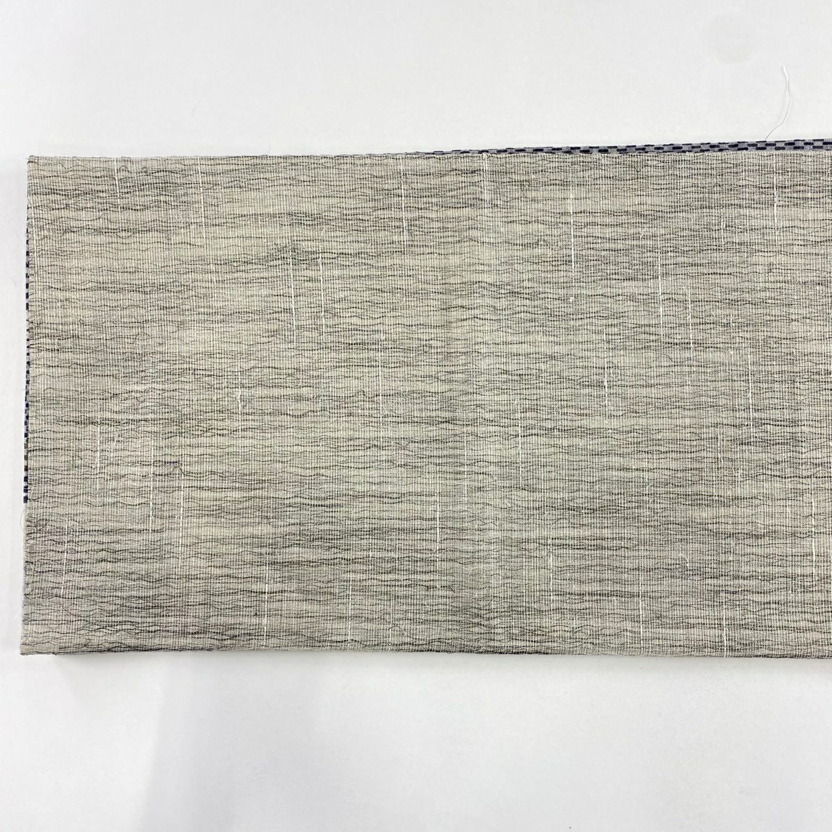 【美品】 袋帶 秀品級 幾何圖案 金絲 灰色 全通 純蠶絲