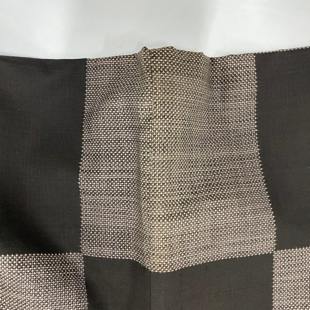 紬織 身長156.5cm 袖長62.5cm S 雙層 市松樹 焦茶 純蠶絲 秀品級