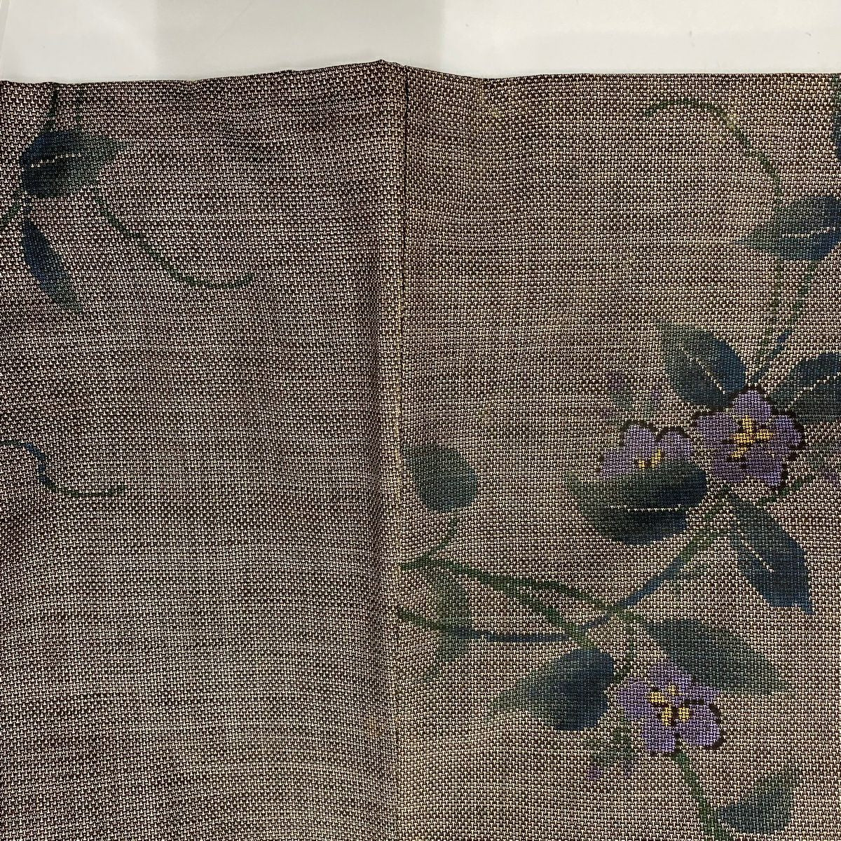 紬織 身長159.5cm 袖長67cm M 雙層 草花紋紋 焦茶 純蠶絲 秀品級