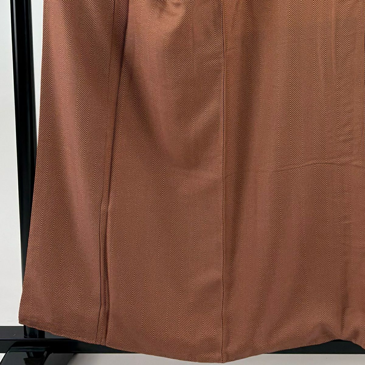 小紋 身長156.5cm 袖長66.5cm M 雙層 幾何學 薄茶 純蠶絲 秀品級 一つ紋