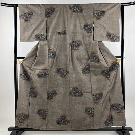 【美品】 大島織 身長159.5cm 袖長62cm S 雙層 ますいわ屋 證書あり 樹木 純泥染 焦茶 純蠶絲 名品級