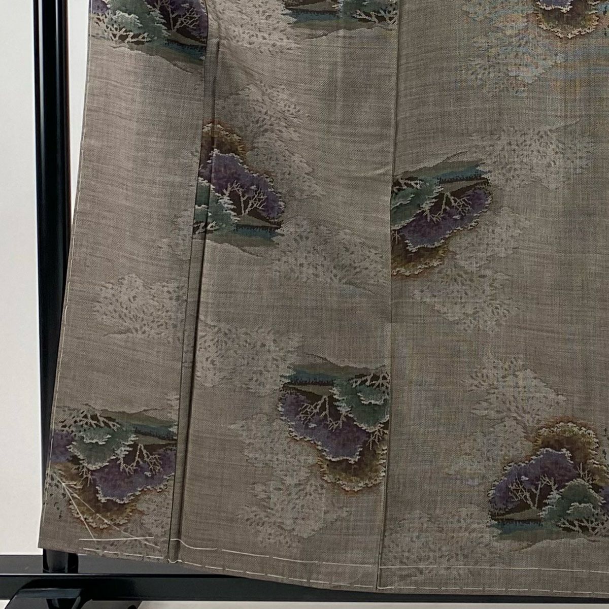 【美品】 大島織 身長159.5cm 袖長62cm S 雙層 ますいわ屋 證書あり 樹木 純泥染 焦茶 純蠶絲 名品級