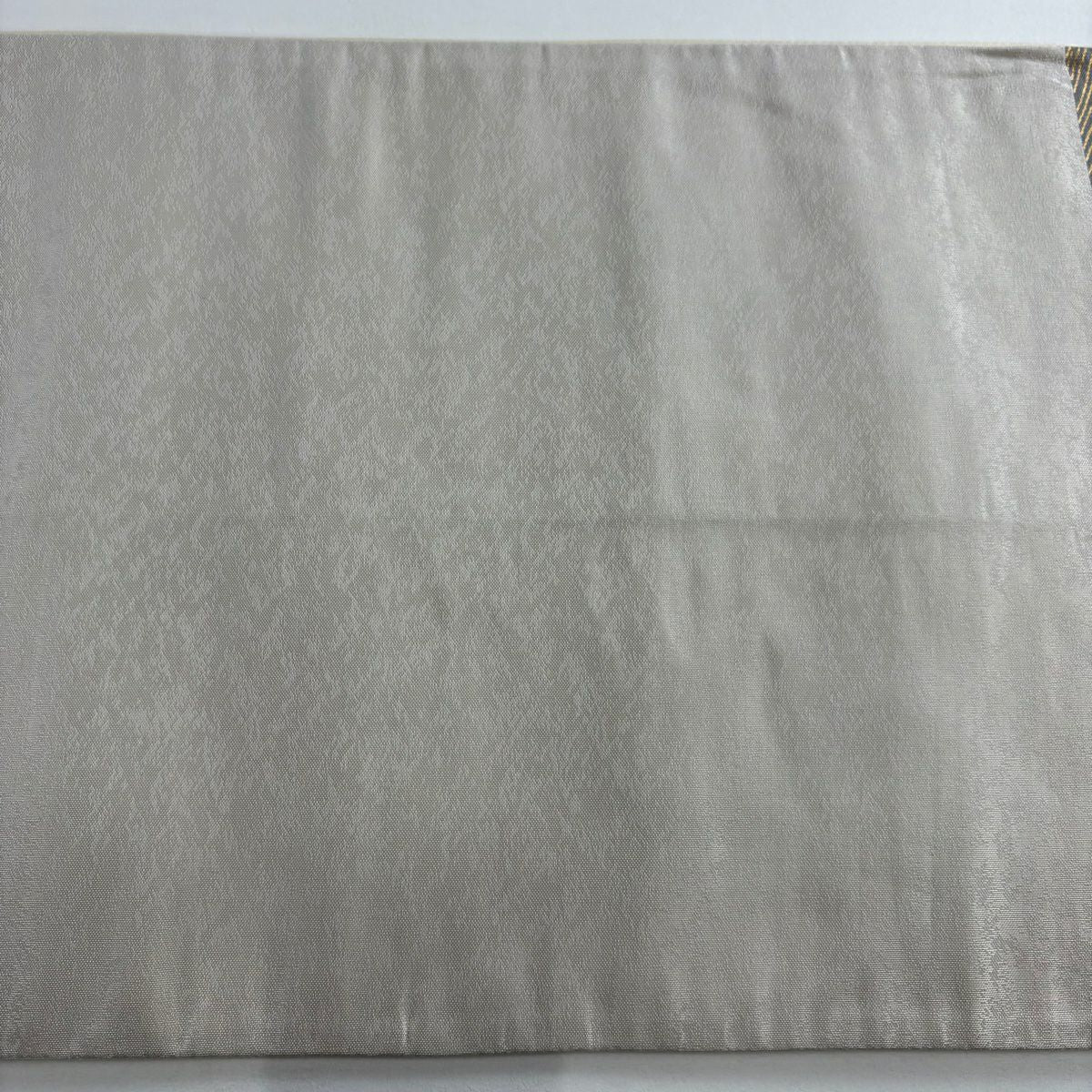 【美品】 袋帶 秀品級 菊花 波 金糸 金金箔 灰茶 六通 純蠶絲