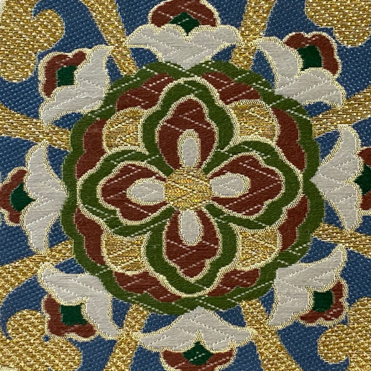 【美品】 袋帶 秀品級 落款あり 宝生閑 華紋 蝶 金絲 金金箔 金色 六通 純蠶絲