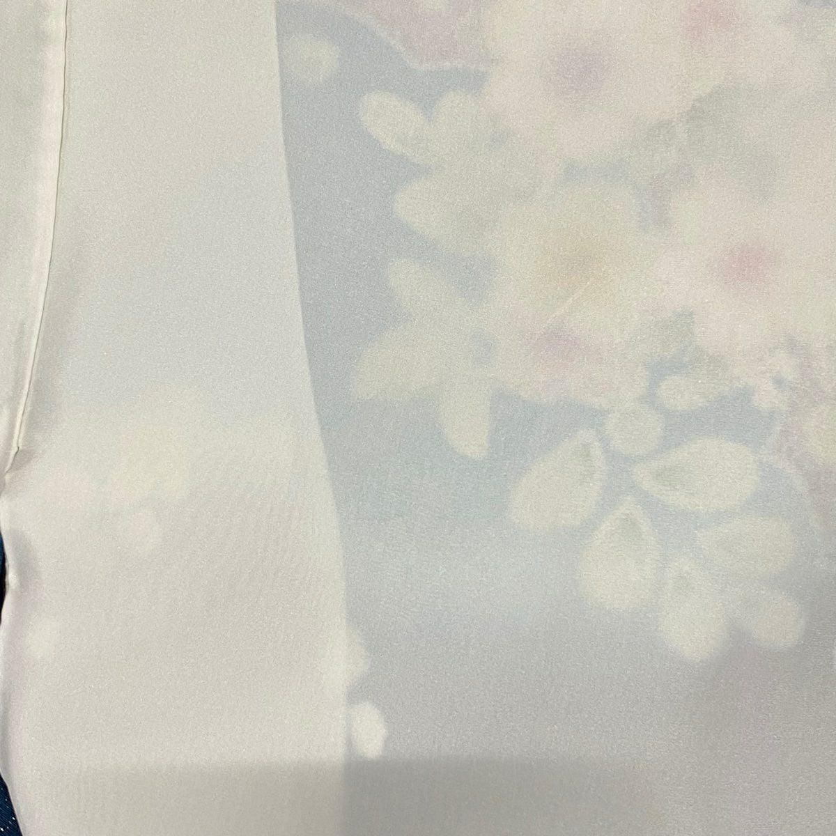 振袖禮服 身長168cm 袖長69.5cm L 雙層 雲紋 櫻花 金通 金銀彩 深藍 純蠶絲 逸品級