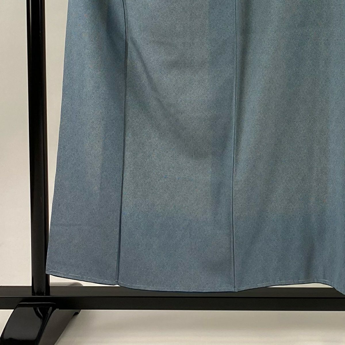 【美品】 江戶小紋 身長156cm 袖長63.5cm S 雙層 幾何學圖案 青灰 純蠶絲 名品級