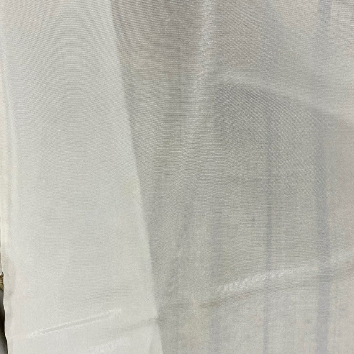 紬織 身長158.5cm 袖長64.5cm M 雙層 垂直條紋 幾何圖案 淺茶 純蠶絲 名品級