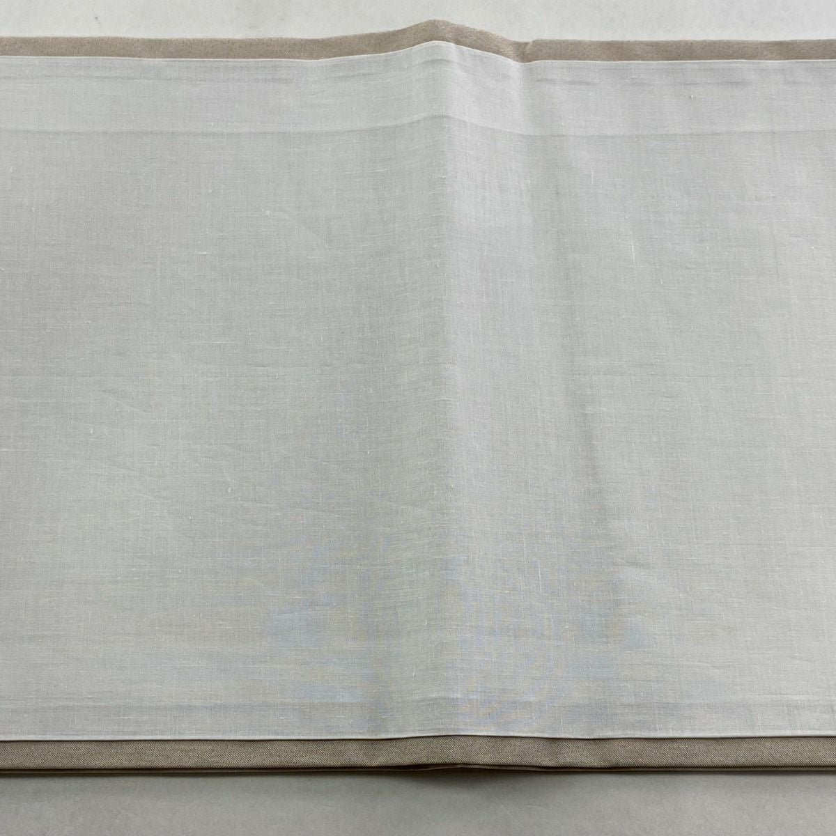 【美品】 開口名古屋帶 名品級 幾何圖案 花 相良刺繡 金線 米色 純蠶絲
