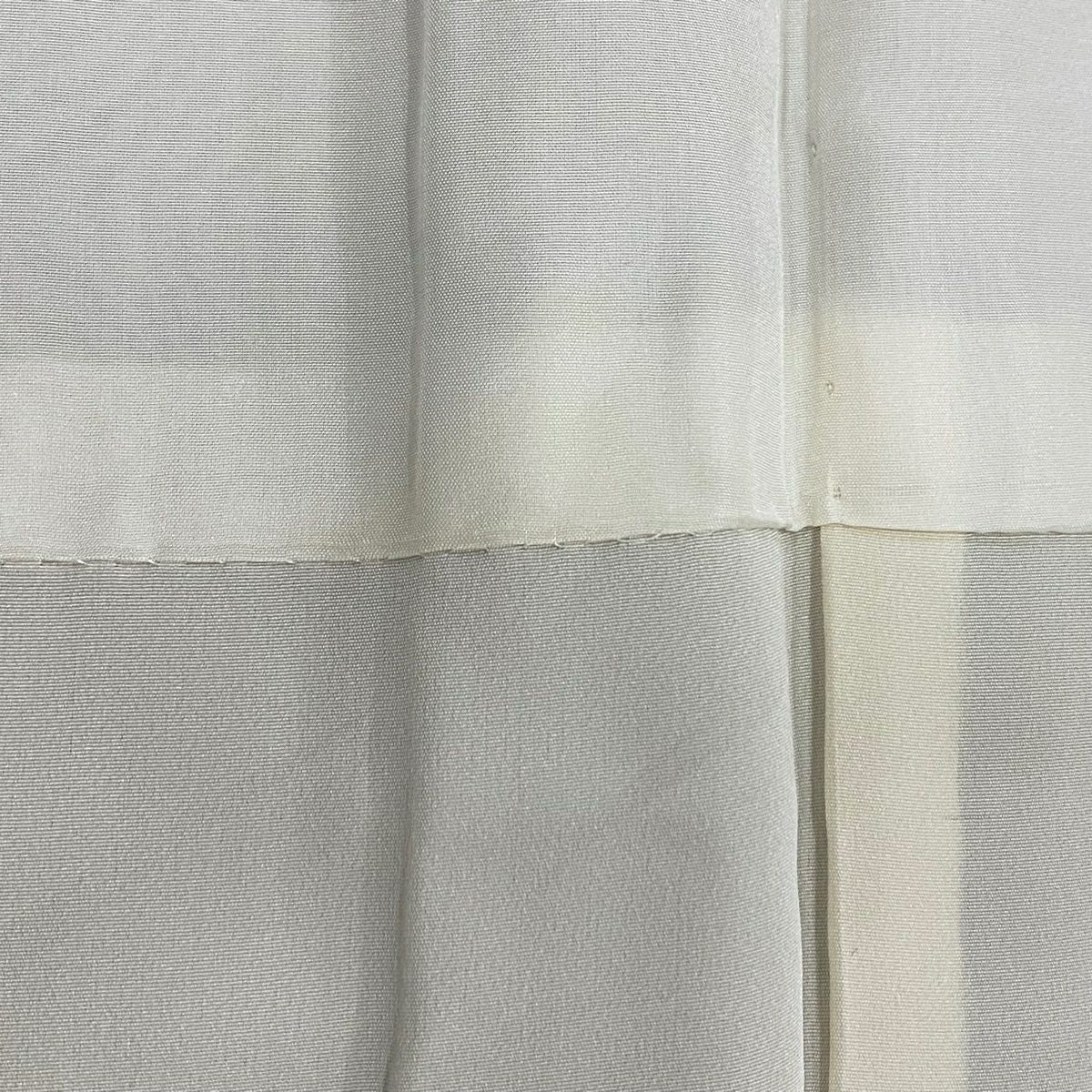 訪問服 身長158.5cm 袖長64cm M 雙層 大和 檜扇子 波 金銀彩 漸層 黃土色 純蠶絲 秀品級