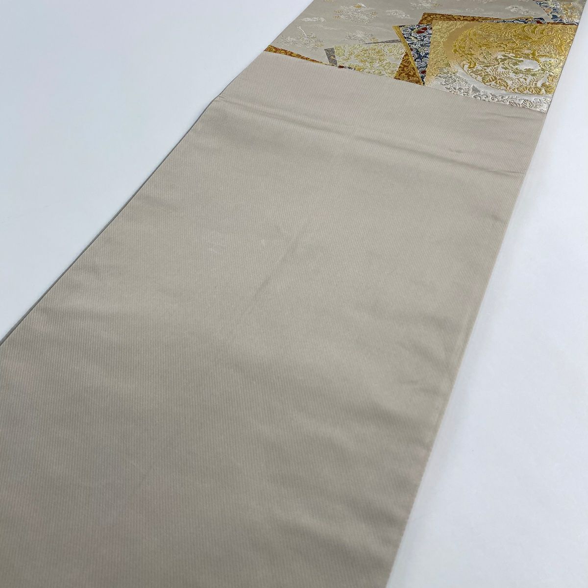 【美品】 袋帶 名品級 落款あり 織匠十一代目 篠屋宗兵衛 色紙 華紋 金銀彩 刺繡 銀 六通 純蠶絲