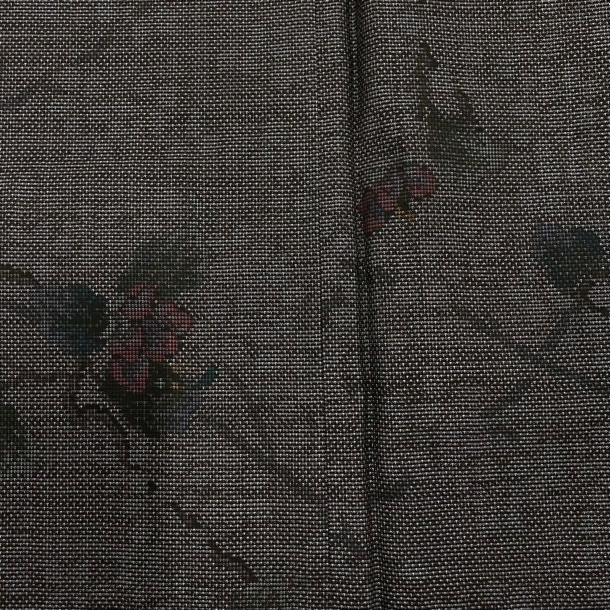 【美品】 紬織織 身長158cm 袖長62cm S 雙層 枝花 灰茶 純蠶絲 秀品級