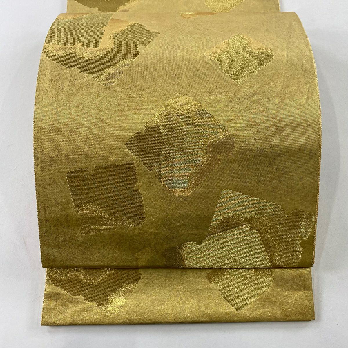 袋帶 秀品級 破裂色紙 金絲 金金箔 金色 大鼓圖案 純蠶絲