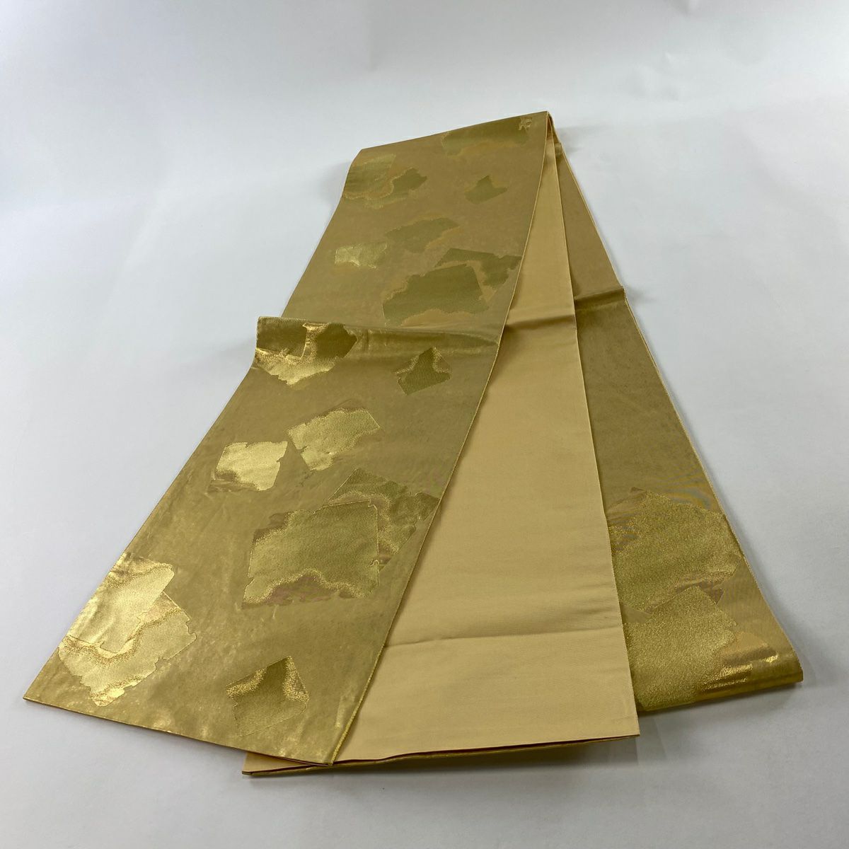 袋帶 秀品級 破裂色紙 金絲 金金箔 金色 大鼓圖案 純蠶絲