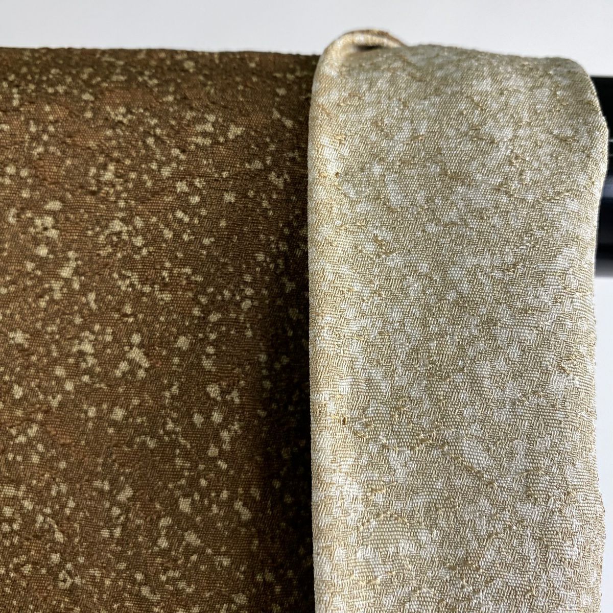 【美品】 付下 身長160cm 袖長64cm M 雙層 樋熊哲也 落款あり 辻花染 雲文 茶 純蠶絲 逸品級