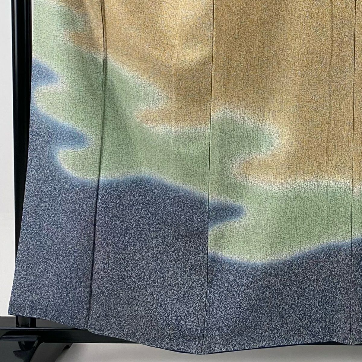 【美品】 付下 身長159.5cm 袖長63.5cm S 雙層 霞 幾何學 染分 ぼかし 淺茶 純蠶絲 優品級