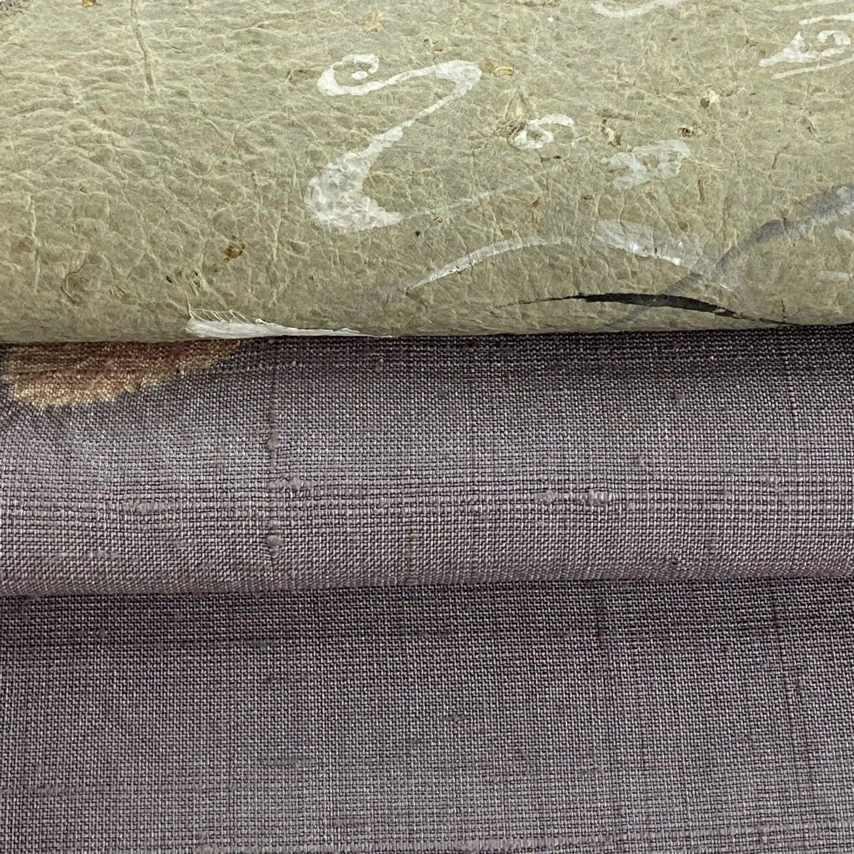 袋帶 逸品級 青柳 落款あり 奇翠 兔子 葉紋 灰紫 大鼓紋 純蠶絲
