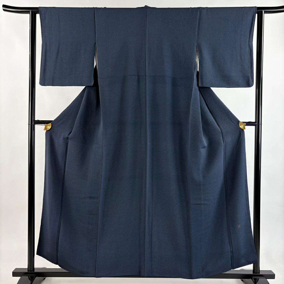 江戶小紋 身長157cm 袖長62cm S 雙層 落款 鮫 青灰 純蠶絲 名品級