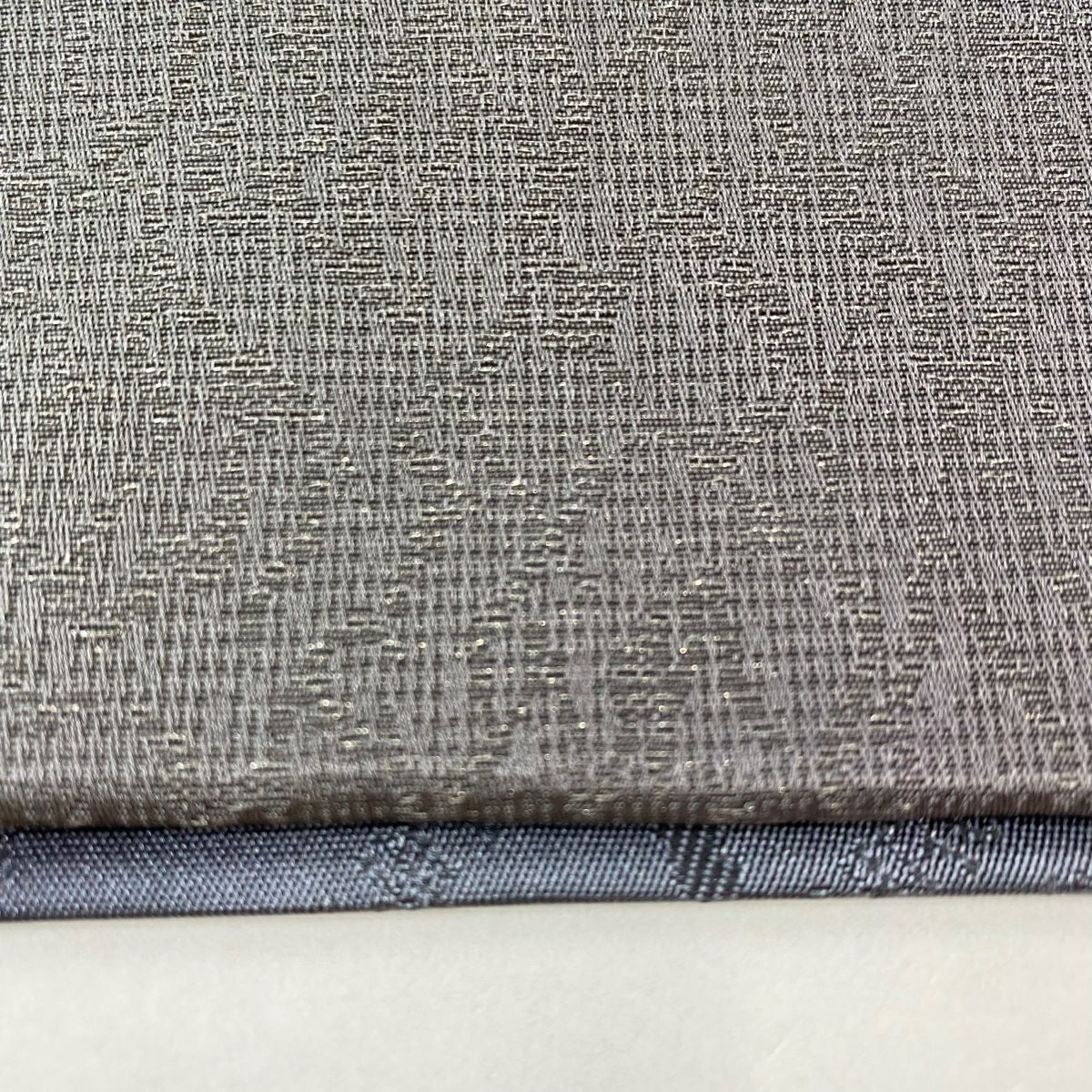 袋帶 名品級 岩山 波 絞染 銀通 灰紫 お太鼓圖案 純蠶絲