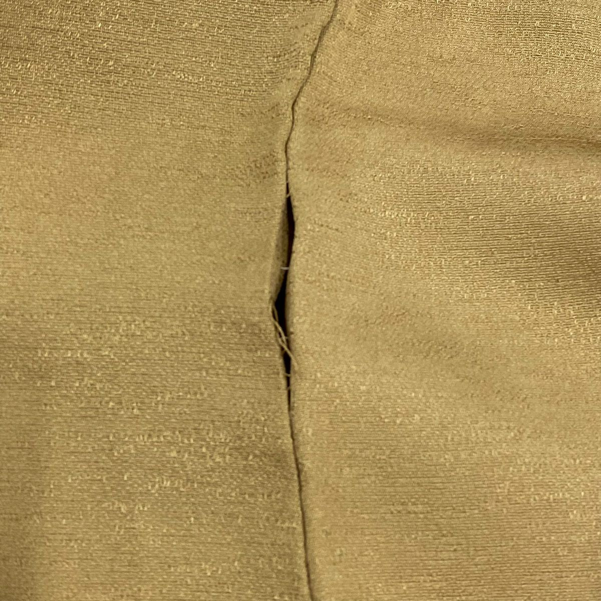 付下 身長157cm 袖長63.5cm S 雙層 枝梅花 菊花 刺繡 金銀彩 黃土 純蠶絲 秀品級
